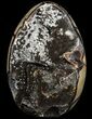 Septarian Dragon Egg Geode - Black Crystals #89569-1